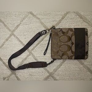 Coach Signature Stripe Crossbody Messenger Bag
